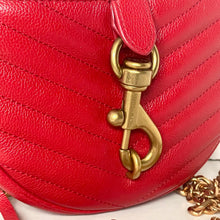 Load image into Gallery viewer, Red quilted handbag with a gold clasp on a white background