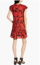 Load image into Gallery viewer, Rebecca Minkoff Mini Dress Womens Large Red Flutter Sleeve Pleated Ruffles
