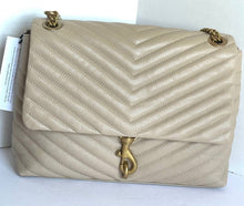 Load image into Gallery viewer, Rebecca Minkoff Shoulder Bag Womens Beige Edie Flap Quilted Leather Crossbody