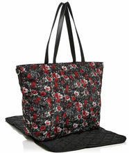 Load image into Gallery viewer, Rebecca Minkoff Large Nylon Tote Baby Diaper Bag; with Changing Pad in Black Floral Print