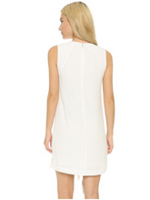 Load image into Gallery viewer, Rebecca Taylor Dress Womens 2 White Shift Sleeveless Short Fringed A-line Crepe