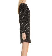 Load image into Gallery viewer, Rebecca Taylor Dress Womens Small Black Shift Long Sleeve Cotton Polka Dot Mini