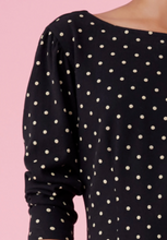 Load image into Gallery viewer, Rebecca Taylor Dress Womens Small Black Shift Long Sleeve Cotton Polka Dot Mini