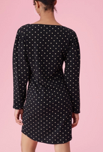 Load image into Gallery viewer, Rebecca Taylor Dress Womens Small Black Shift Long Sleeve Cotton Polka Dot Mini