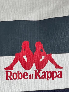 Robe di Kappa Large Tote White Blue Heather Stripes Shoulder Bag Red Logo