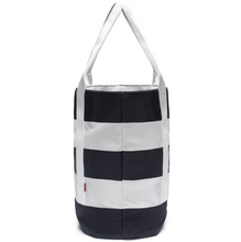 Load image into Gallery viewer, Robe di Kappa Large Tote White Blue Heather Stripes Shoulder Bag Red Logo