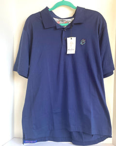 Robert Graham Polo Shirt Mens Extra Large Navy Blue Stone Trail Rugby Classic Fit