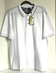 Robert Graham Polo Shirt Mens Extra Large XL White Wren Golf Rugby Classic Fit