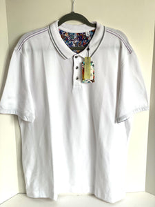 Robert Graham Polo Shirt Mens Extra Large XL White Wren Golf Rugby Classic Fit