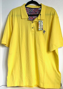 Robert Graham Polo Shirt Mens Extra Large Yellow Bowler 2 Classic Fit