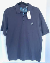 Load image into Gallery viewer, Robert Graham Polo Shirt Mens Medium Black Sutter Classic Fit Cotton Pullover