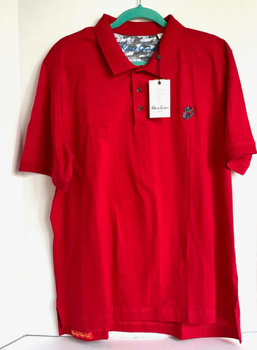 Robert Graham Shirt Mens Extra Large Red Stone Trail Polo Cotton Classic Fit