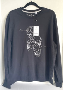 Robert Graham Sweater Mens XXL 2XL Black Stacked Skull Sweatshirt Classic Fit