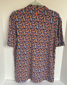 Robert Graham Polo Shirt Mens Medium Short Sleeve Cocktail Hour Lightweight