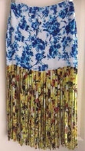 Load image into Gallery viewer, Rococo Sand Skirt Womens Medium Silk Floral Mini Long Fringe Gold Grommet