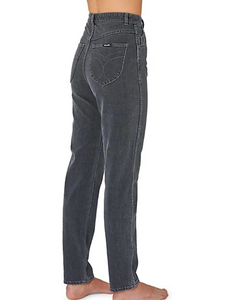 Rollas Elle Tapered-Leg Jeans Womens 27 Gray High Rise Comfort Smoke