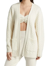 Load image into Gallery viewer, Ronny Kobo Sweater Womens Off White Cardigan Wool Cashmere Oversized Cable Knit