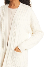 Load image into Gallery viewer, Ronny Kobo Sweater Womens Off White Cardigan Wool Cashmere Oversized Cable Knit