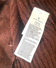Load image into Gallery viewer, A close-up of a brown ribbed knit garment with a white Royal Robbins size tag attached.