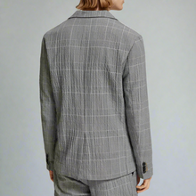Load image into Gallery viewer, ScotchSodaCheckSingle-BreastedBlazerMensXLGraySeersuckerLightweight2