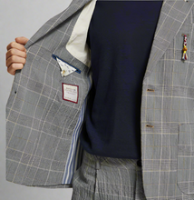 Load image into Gallery viewer, ScotchSodaCheckSingle-BreastedBlazerMensXLGraySeersuckerLightweight2