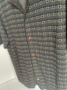 Scotch Soda Shirt Mens Large Button Down Knit Geometric Regular Fit Hawaiian