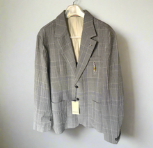 Load image into Gallery viewer, Scotch_Soda_Check_Single-Breasted_Blazer_Mens_XL_Gray_Seersucker_Lightweight