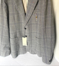 Load image into Gallery viewer, Scotch_Soda_Check_Single-Breasted_Blazer_Mens_XL_Gray_Seersucker_Lightweight