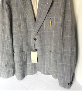 Scotch_Soda_Check_Single-Breasted_Blazer_Mens_XL_Gray_Seersucker_Lightweight