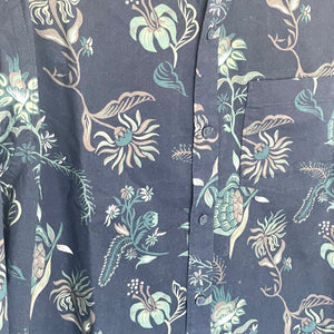Scotch & Soda Premium Button Down Shirt Mens Blue Long Sleeve Floral Cotton