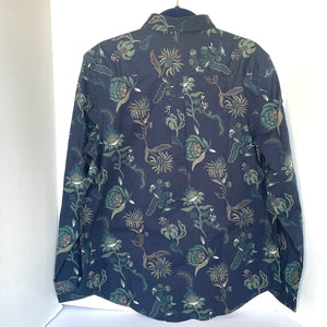 Scotch & Soda Premium Button Down Shirt Mens Blue Long Sleeve Floral Cotton