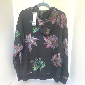 Scotch Soda Tropical Hoodie Sweater Mens Black Pullover Floral Soft