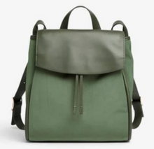 Load image into Gallery viewer, Skagen Backpack Large Green Nylon Womens Leather Drawstring Adjustable Ebba
