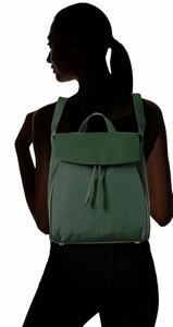 Skagen Backpack Womens Large Green Nylon Leather Drawstring Medium Ebba