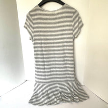 Load image into Gallery viewer, Soft Joie Alcyone Mini Dress Large Gray Short Sleeve Striped Jersey Drop Waist