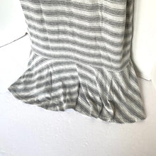 Load image into Gallery viewer, Soft Joie Alcyone Mini Dress Large Gray Short Sleeve Striped Jersey Drop Waist