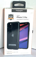 Load image into Gallery viewer, Spigen iPhone 11 PRO Slim Armor Essential S Black Kickstand Cushion Bumper Case
