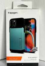 Load image into Gallery viewer, Spigen iPhone 1212 Pro Case Blue Slim Armor Kickstand Shock Protection 
