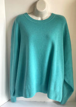 Load image into Gallery viewer, St John Sweater Womens Large Blue Wool Blend Crew Neck Oversized Long Sleeves