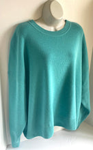 Load image into Gallery viewer, St John Sweater Womens Large Blue Wool Blend Crew Neck Oversized Long Sleeves