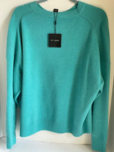 Load image into Gallery viewer, St John Sweater Womens Large Blue Wool Blend Crew Neck Oversized Long Sleeves