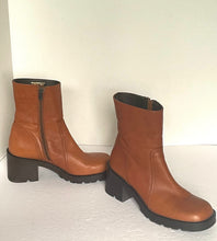 Load image into Gallery viewer, Steve Madden Naya Ankle Boots Womens EU 39 US 9 Cognac Brown Leather