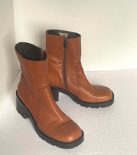 Load image into Gallery viewer, Steve Madden Naya Ankle Boots Womens EU 39 US 9 Cognac Brown Leather