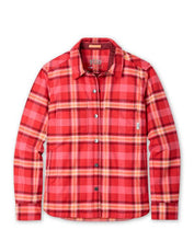 Load image into Gallery viewer, Stio Buckhorn Insulated Snap Shirt Womens Medium Red Plaid Organic Cotton Pockets