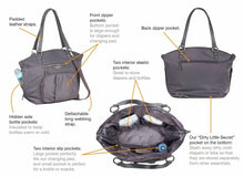 Load image into Gallery viewer, TWELVELittle Tote Diaper Bag Large Gray Allure Dome Crossbody Chemical Free