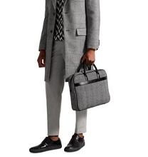 Load image into Gallery viewer, Ted Baker Andreaz Mens Briefcase Laptop Bag Black Herringbone Document Bag