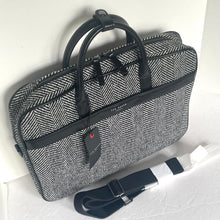 Load image into Gallery viewer, Ted Baker Andreaz Mens Briefcase Laptop Bag Black Herringbone Document Bag