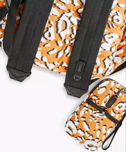 Load image into Gallery viewer, Ted Baker Backpack Laptop Large Yellow Leopard Puffer Nylon plus Mini Pouch