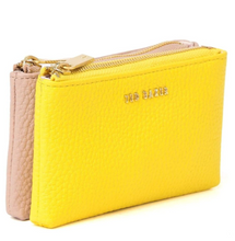 Load image into Gallery viewer, Ted Baker Coin Purse Mini Wallet Womens Small Yellow Double Zip Pouch Jjoan