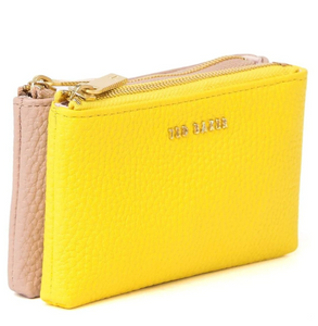 Ted Baker Coin Purse Mini Wallet Womens Small Yellow Double Zip Pouch Jjoan
